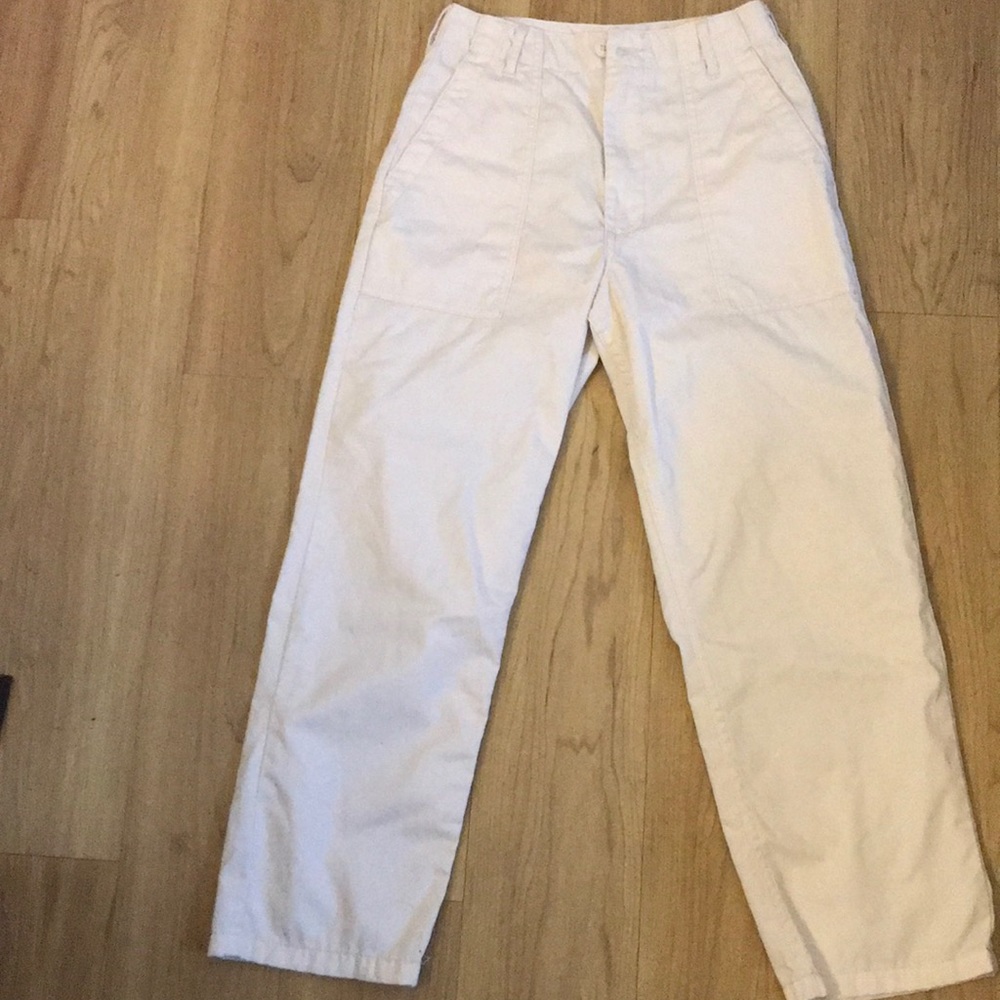 Brandy Melville Women’s sz 26 waist beige pants w zipper fr/bk pockets like new